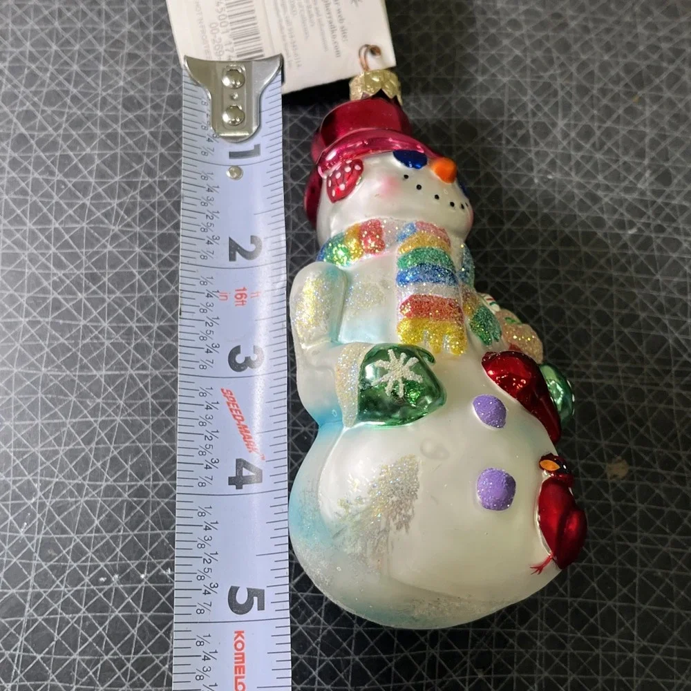 Vtg Radko Hot & Frosty Snowman Glass Christmas Ornament 5